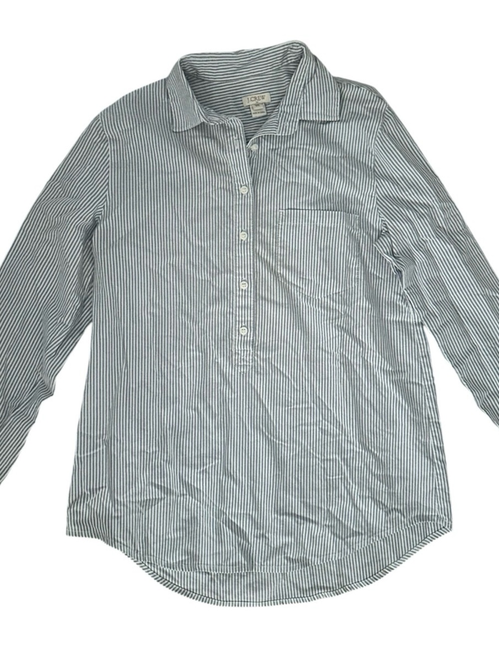 J. Crew Blue and White Striped Button Down Long Sleeve Shirt XS